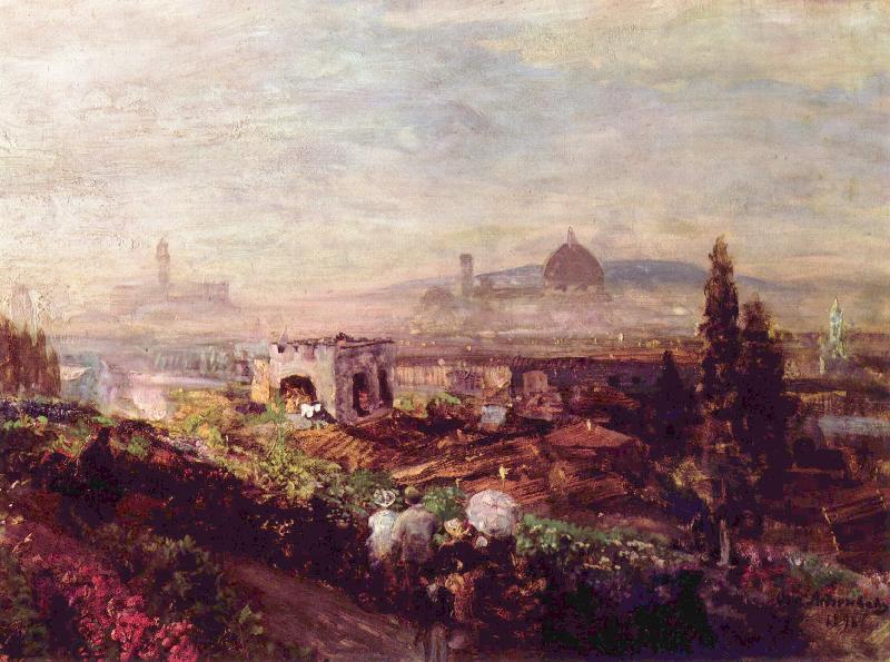 Oswald achenbach View over Florence China oil painting art